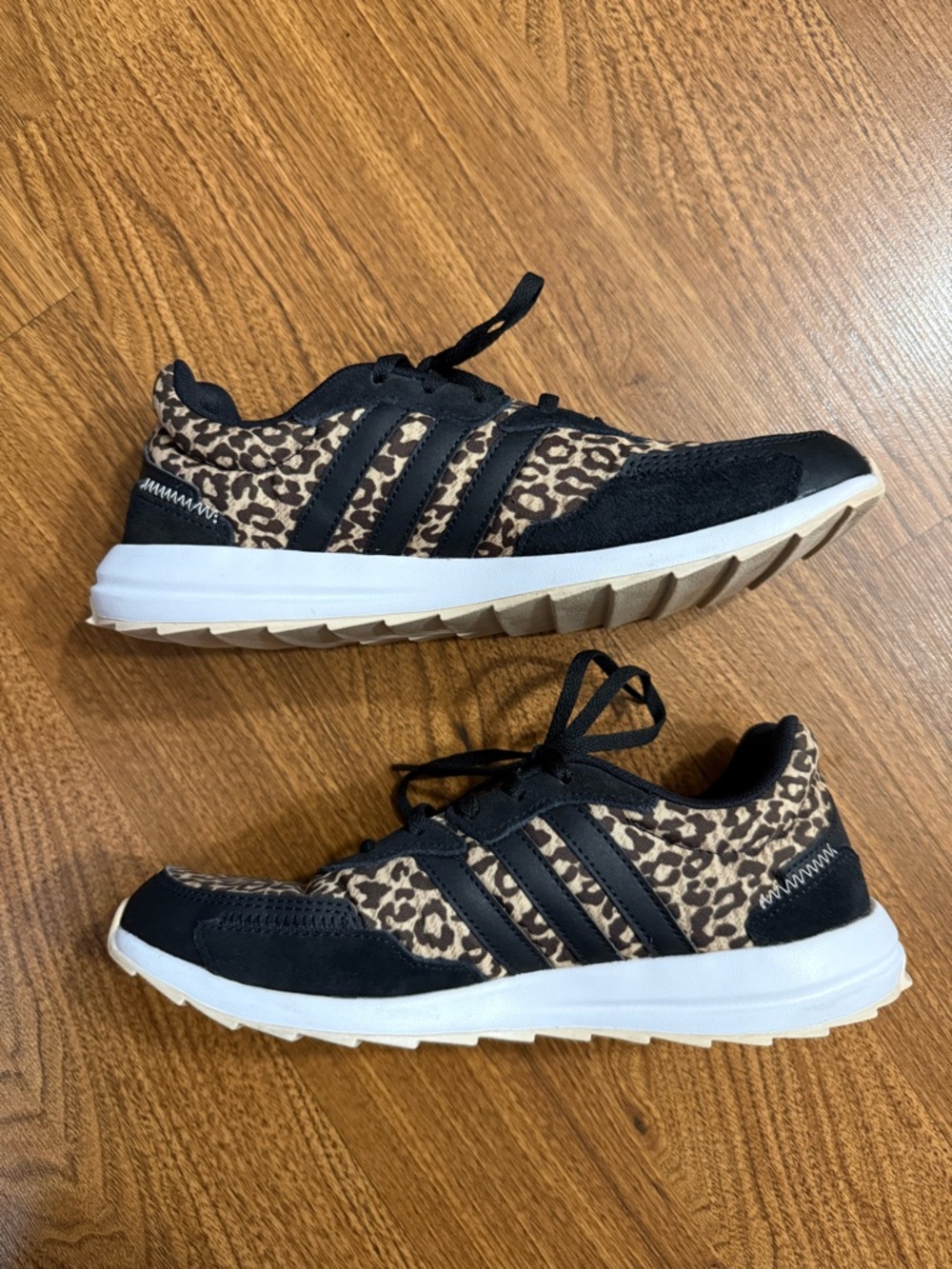 adidas Leopard Print Lace-Up Sneakers - Black & Brown